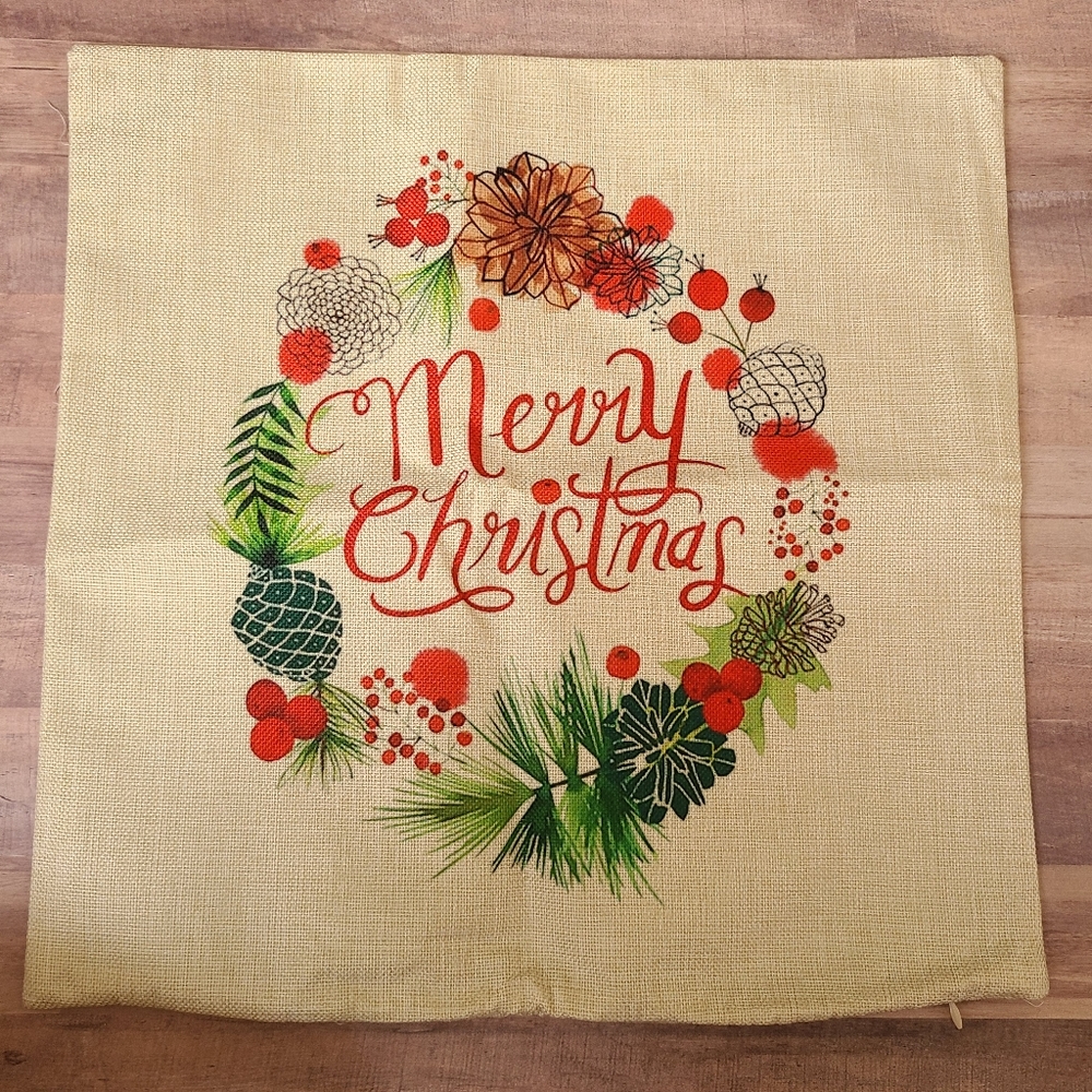 Merry Christmas Throw Pillow Cover